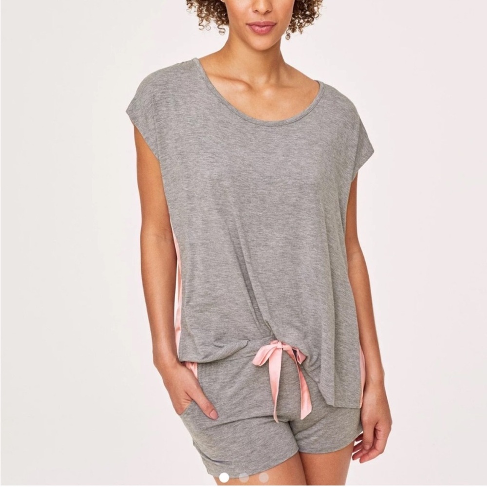 Adore Me Gray and Pink Pajama Set
